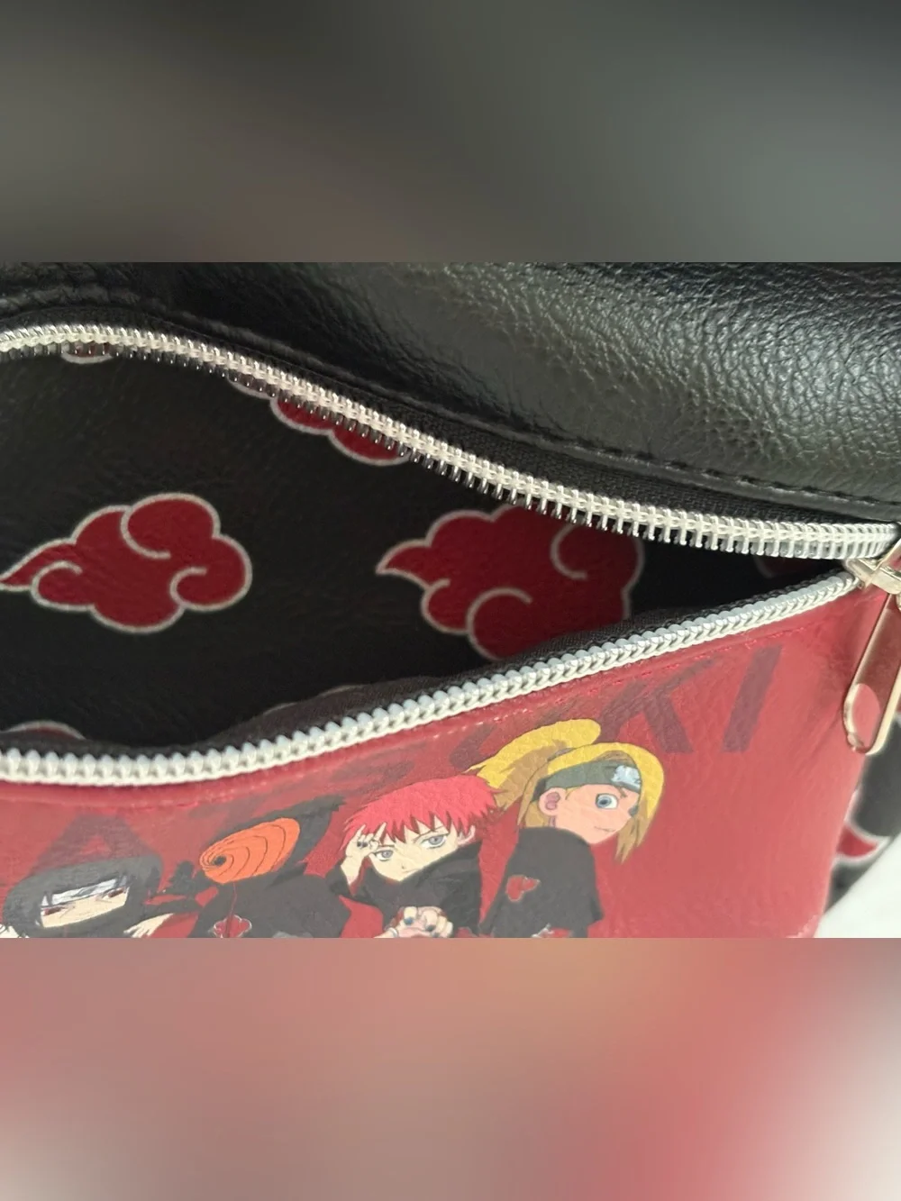 Naruto Shippuden Akatsuki Faux Leather red cloud chibi mini backpack Concept One